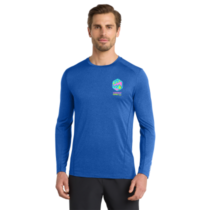 Custom OGIO Full Color Long Sleeve Pulse Crew - On Model