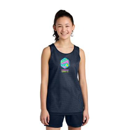 Custom Sport-Tek Full Color Youth PosiCharge Reversible Mesh Tank - True Navy/white