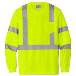Custom CornerStone ANSI 107 Class 3 Mesh Long Sleeve Tee - Safety yellow Custom CornerStone ANSI 107 Class 3 Mesh Long Sleeve Tee - Safety yellow