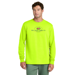 Custom Port & Company Long Sleeve Color Cotton T-Shirt - Safety Green Custom Port & Company Long Sleeve Color Cotton T-Shirt - Safety Green