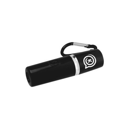 Custom Rechargeable Portable Alarm And Flashlight With Carabiner Attachment - Black Custom Rechargeable Portable Alarm And Flashlight With Carabiner Attachment - Black