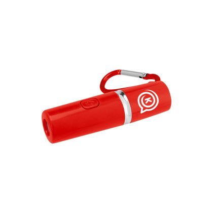 Custom Rechargeable Portable Alarm And Flashlight With Carabiner Attachment - Red Custom Rechargeable Portable Alarm And Flashlight With Carabiner Attachment - Red