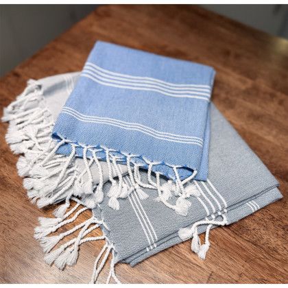 Custom Peshtemal Hand Towel - Embroidered - All Colors - Lifestyle View Custom Peshtemal Hand Towel - Embroidered - All Colors - Lifestyle View