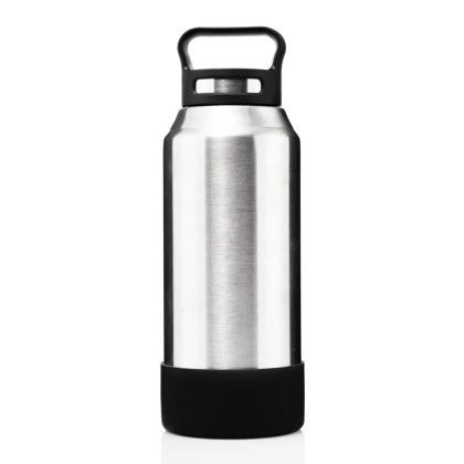 Custom 32 oz Growler Bottle w/Silicone Bowl - Black 