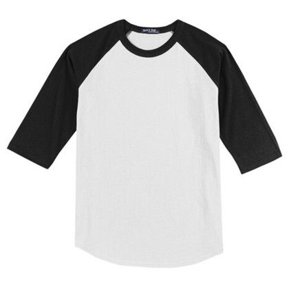 Custom Sport-Tek Full Color Printed Sport-Tek Youth Colorblock Raglan Jersey - White/black Custom Sport-Tek Full Color Printed Sport-Tek Youth Colorblock Raglan Jersey - White/black
