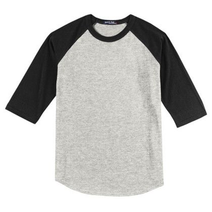 Custom Sport-Tek Full Color Printed Sport-Tek Youth Colorblock Raglan Jersey - Heather grey/Black Custom Sport-Tek Full Color Printed Sport-Tek Youth Colorblock Raglan Jersey - Heather grey/Black