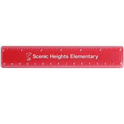 Custom 6" Plastic Ruler - Translucent Red Custom 6" Plastic Ruler - Translucent Red