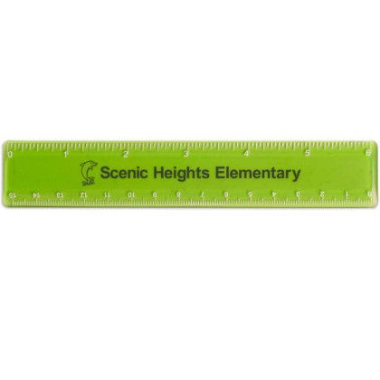 Custom 6" Plastic Ruler - Translucent Lime Green Custom 6" Plastic Ruler - Translucent Lime Green