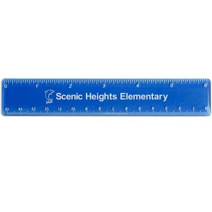 Custom 6" Plastic Ruler - Translucent Blue Custom 6" Plastic Ruler - Translucent Blue