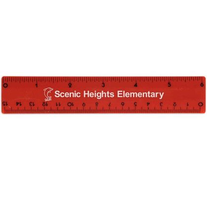 Custom 6" Plastic Ruler - Red Custom 6" Plastic Ruler - Red