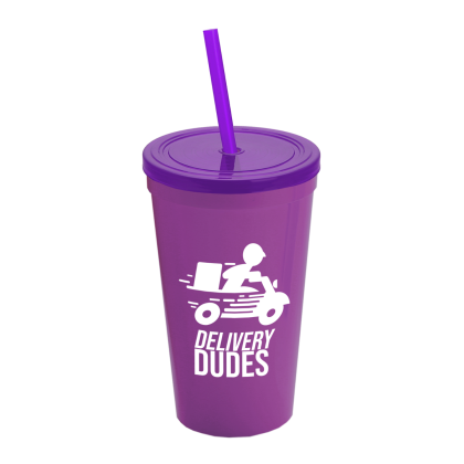 Custom Tumbler with Lid & Straw Mix and Match Colors - Violet Custom Tumbler with Lid & Straw Mix and Match Colors - Violet