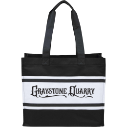 Custom Varsity Box Tote - Black