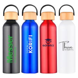 Custom Volker 24 oz. Aluminum Bottle w/Bamboo Lid - All Colors Custom Volker 24 oz. Aluminum Bottle w/Bamboo Lid - All Colors