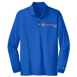 Custom Nike Full Color Tall Long Sleeve Dri-FIT Stretch Tech Polo - Blue sapphire 