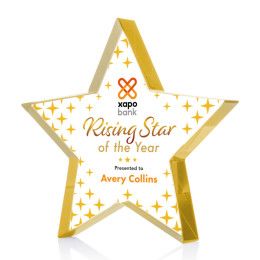 Custom 6" Esna Full Color Star Award - Gold