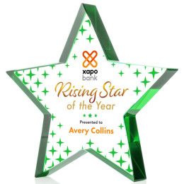Custom 6" Esna Full Color Star Award - Emerald