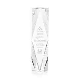 Custom 10" Toscana Optical Crystal Award - Clear