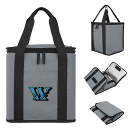 Custom Flip 'N Chill rPET 24 Can Foldable Cooler Bag - Gray