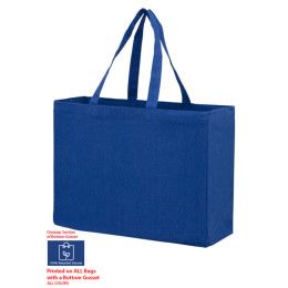 Custom Recycled Cotton Canvas Tote Bag |16x6x12| - Blank - Royal blue Custom Recycled Cotton Canvas Tote Bag |16x6x12| - Blank - Royal blue