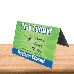 Custom Tent Sign, 10" x 8" (Flat Size), Large Custom Tent Sign, 10" x 8" (Flat Size), Large