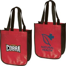 Custom Laminated Fashion Tote Bag - Red Custom Laminated Fashion Tote Bag - Red