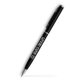 Custom Slim Twist Metal Pen (Silver) - Low Quantities - Black Custom Slim Twist Metal Pen (Silver) - Low Quantities - Black