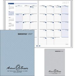 Custom Ruled Monthly Desk Planner - Stitched to Paper Cover Custom Ruled Monthly Desk Planner - Stitched to Paper Cover
