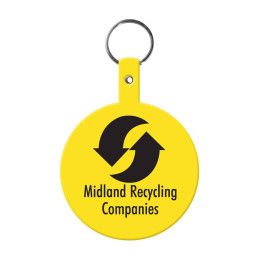 Custom Large Circle Flexible Key Tag - Yellow Custom Large Circle Flexible Key Tag - Yellow