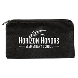 Custom Non-Woven School Pouch - Black Custom Non-Woven School Pouch - Black
