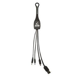 Custom 3-In-1 Charging Cable - Black Custom 3-In-1 Charging Cable - Black