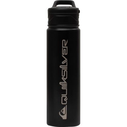 Quiksilver Venice 24 oz Stainless Steel Water Bottle with logo - Black - Front View Quiksilver Venice 24 oz Stainless Steel Water Bottle with logo - Black - Front View