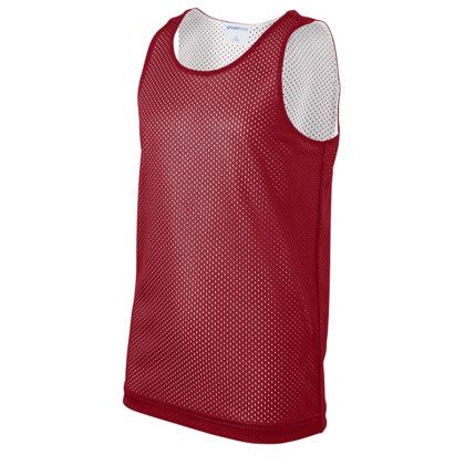 Custom Sport-Tek Full Color Youth PosiCharge Reversible Mesh Tank - Deep red/white