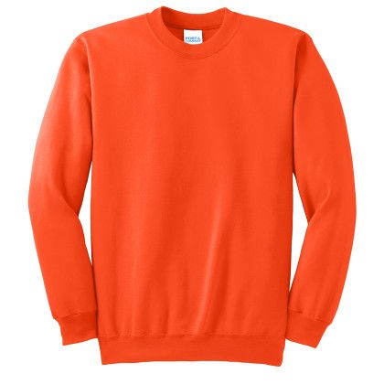 Custom Essential Fleece Crewneck Color Sweatshirt - Safety orange Front View Custom Essential Fleece Crewneck Color Sweatshirt - Safety orange Front View