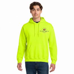 Custom Gildan DryBlend Pullover Hooded Sweatshirt - Safety Green - On Model