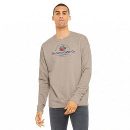 Custom Bella + Canvas Full Color Unisex Sponge Fleece Drop Shoulder Sweatshirt - Tan - On Model