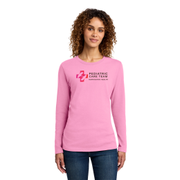Custom Port & Company Full Color Women's Long Sleeve Core Cotton Tee - Candy pink Custom Port & Company Full Color Women's Long Sleeve Core Cotton Tee - Candy pink