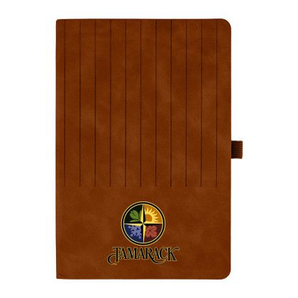 Custom Striped Watermark Notebook - Brown