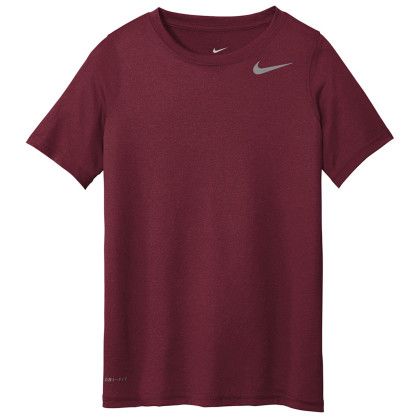Custom Nike Full Color Youth Legend Tee - Deep maroon