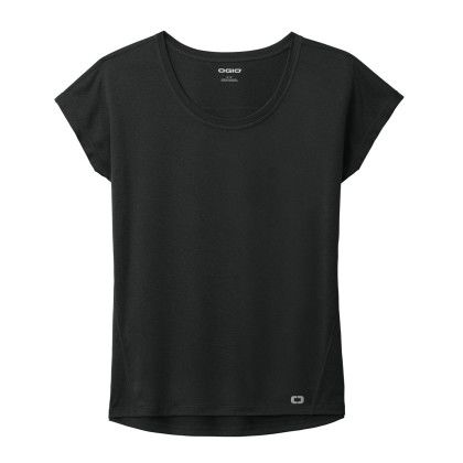 Custom OGIO Full Color Women's Pulse Dolman Tee - Blacktop Custom OGIO Full Color Women's Pulse Dolman Tee - Blacktop