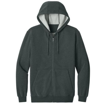 Custom CornerStone Tough Fleece Full-Zip Hoodie - Charcoal Heather