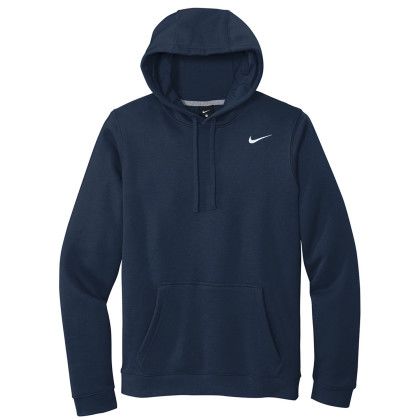 Custom Nike Full Color Club Fleece Pullover Hoodie - Navy
