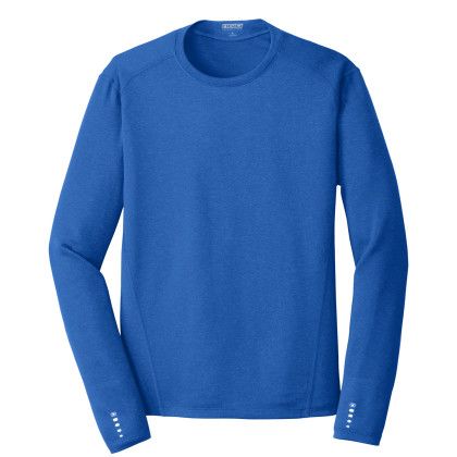 Custom OGIO Full Color Long Sleeve Pulse Crew - Electric Blue Front View 