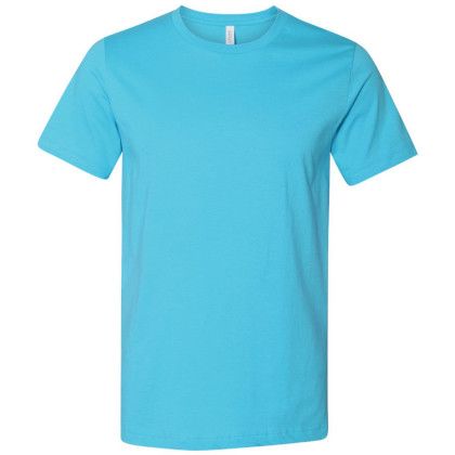 Custom Bella + Canvas Full Color Unisex Jersey Short Sleeve Tee - Turquoise Front View Custom Bella + Canvas Full Color Unisex Jersey Short Sleeve Tee - Turquoise Front View
