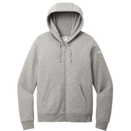 Custom Nike Full Color Women's Club Fleece Sleeve Swoosh Full-Zip Hoodie - Dark Grey heather Custom Nike Full Color Women's Club Fleece Sleeve Swoosh Full-Zip Hoodie - Dark Grey heather