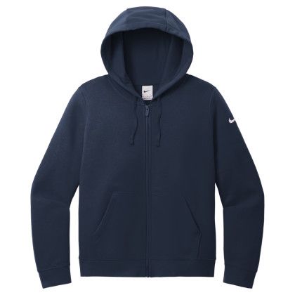 Custom Nike Full Color Women's Club Fleece Sleeve Swoosh Full-Zip Hoodie - Midnight Navy Custom Nike Full Color Women's Club Fleece Sleeve Swoosh Full-Zip Hoodie - Midnight Navy