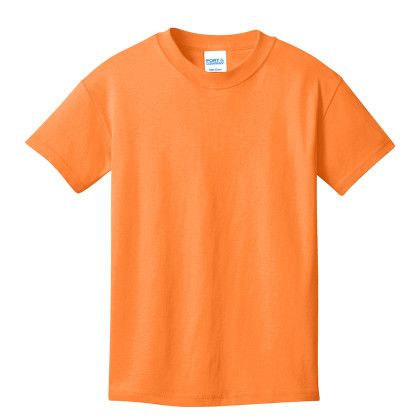 Custom Port & Company Youth Core Cotton Tee - Neon Orange 