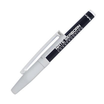 Custom RevMark Black Barrel Industrial Wet Erase Marker with clip - White Custom RevMark Black Barrel Industrial Wet Erase Marker with clip - White