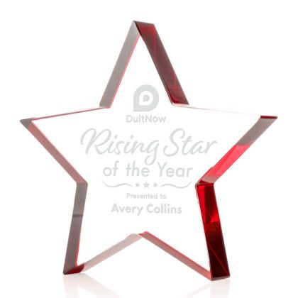 Custom Esna Star Award - Red Starfire 5"