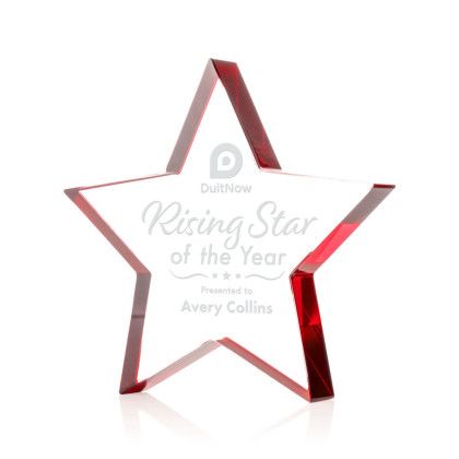 Custom Esna Star Award - Red Starfire 6"