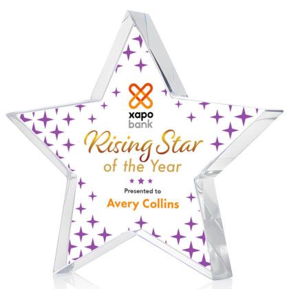 Custom Full Color Award - Esna Clear Star 5"